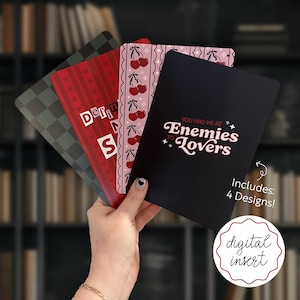 Digital eReader Paper Insert Set of 4 | Kindle | Romance | Enemies to Lovers | Cherries | Checkered | Smut