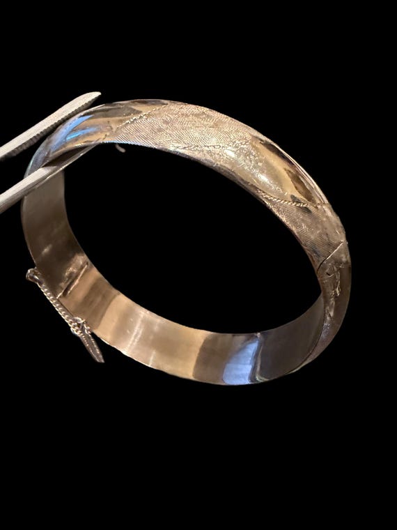 Sterling silver .925 wide bangle bracelet View 3
