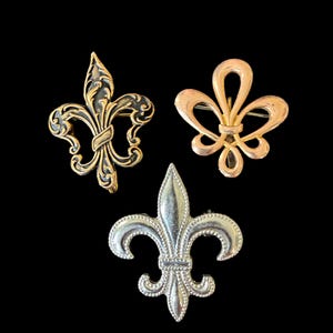 Assorted antique fleur de lis pocket watch lapel pins, brooch, your choice!