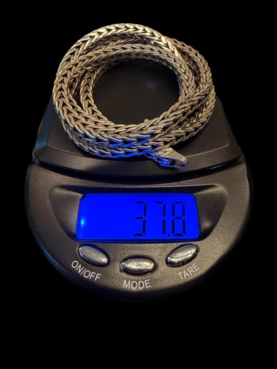 Heavy solid Sterling silver 925 foxtail chain wit… - image 4