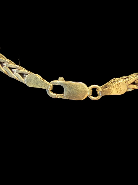 Heavy solid Sterling silver 925 foxtail chain wit… - image 2