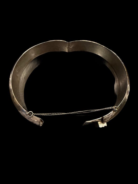 Sterling silver .925 wide bangle bracelet View 4