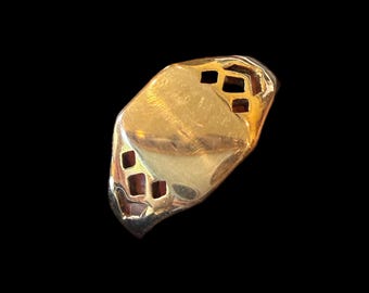 Anillo de sello unisex vintage de oro amarillo macizo de 14 quilates.