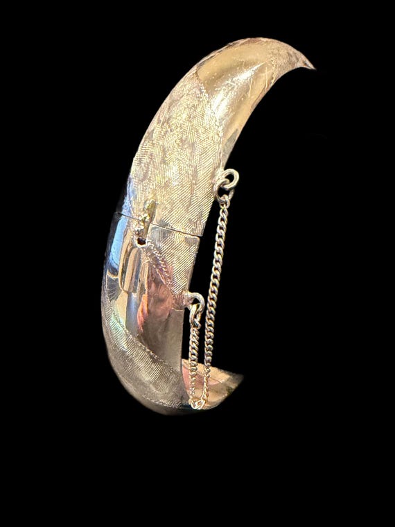 Sterling silver .925 wide bangle bracelet