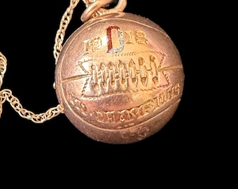 Antique 1918 sports baseball championship captain charm, pendant 10k yellow gold