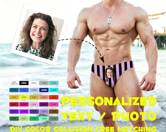 Maillot de bain pour homme à rayures personnalisées, nom personnalisé sur l'équipe de natation, maillot de bain à personnaliser, enterrement de vie de jeune fille, mariage, cadeau pour lui