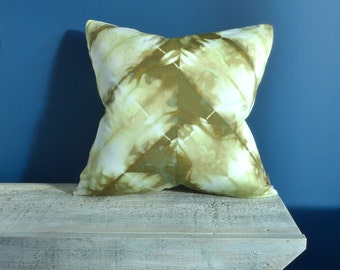 Green Shibori Pillow Cover 20x20 inches - Moss