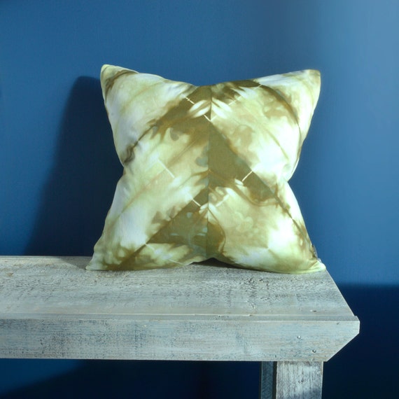 Green Shibori Pillow Cover 20x20 inches - Moss