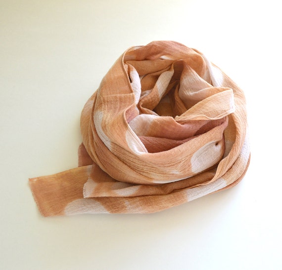 Peach Tie-Dye Scarf - Weathered Terracotta
