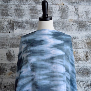 Écharpe grise Tie-Dye en coton teint à la main 25 x 68 pouces Tempête image 2
