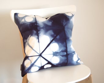 Tie Dye Navy Blue Pillow Cover