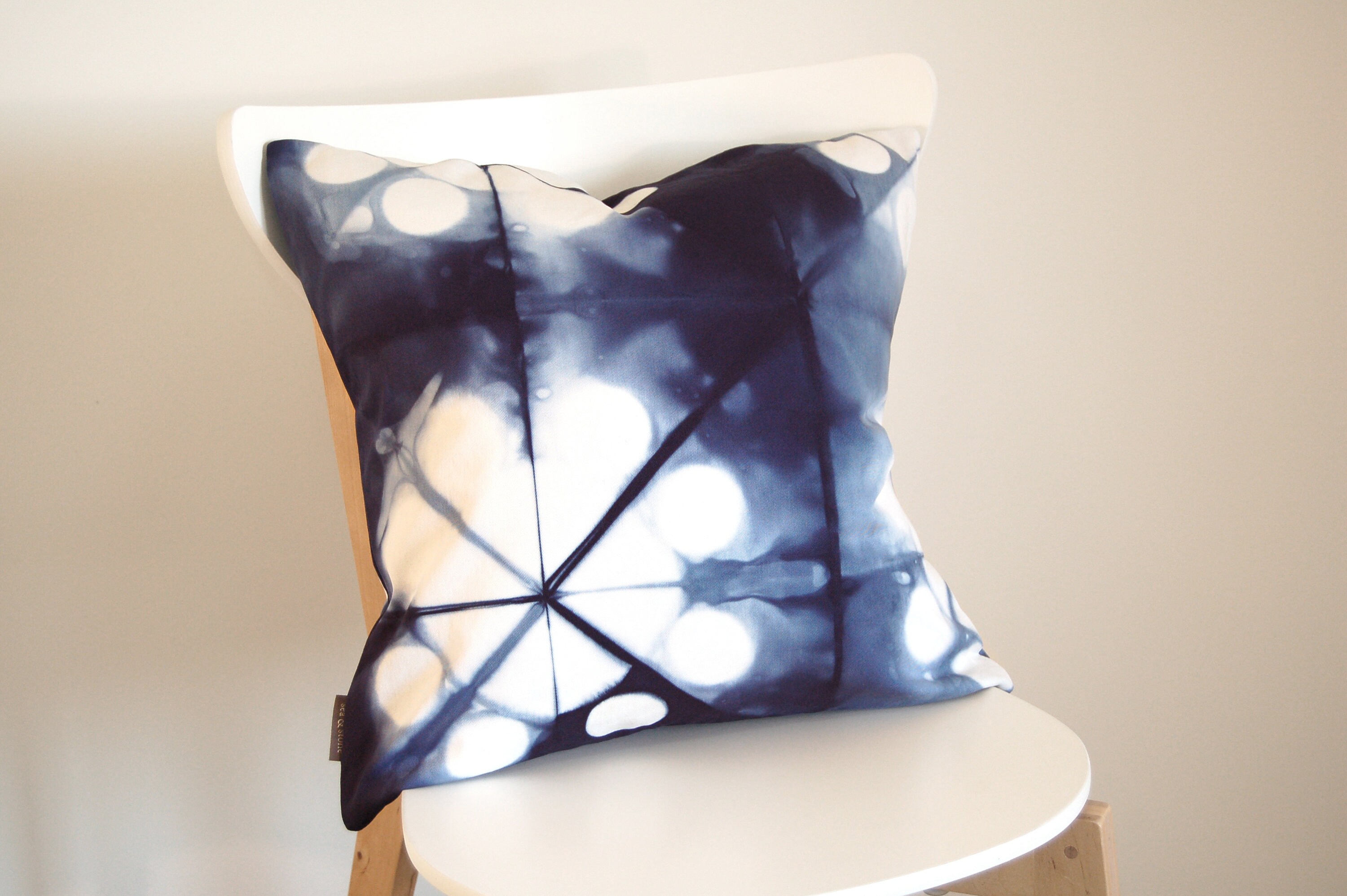 Tie Dye Navy Blue Pillow Cover