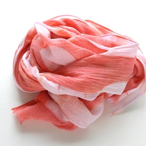 Coral Tie-Dye Scarf image 1