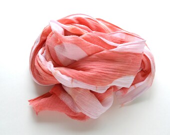 Coral Tie-Dye  Scarf