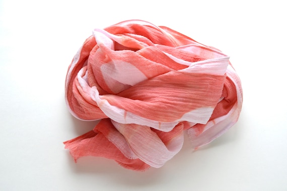 Coral Tie-Dye  Scarf