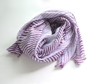 Purple Tie-Dye Scarf - breezy cotton summer scarf - Plum