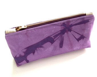 100% Organic Cotton Tie-Dye Pouch - Purple Tie-Dye Pouch - Amethyst