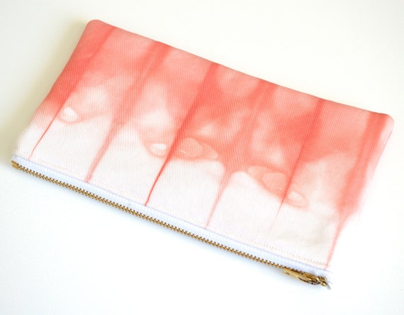 Tie-Dye Pouch - Coral Pencil Case - Coral