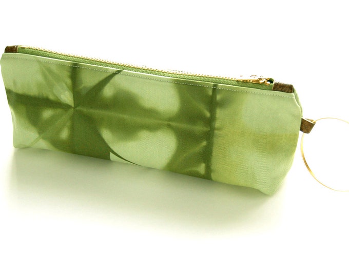 100% Organic Cotton Tie-Dye Clutch - Green Tie-Dye Wristlet Clutch - Deep Moss