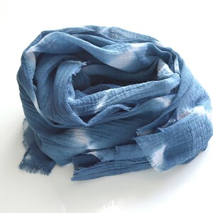 Marine Navy Blue Tie-Dye Chevron Scarf image 2