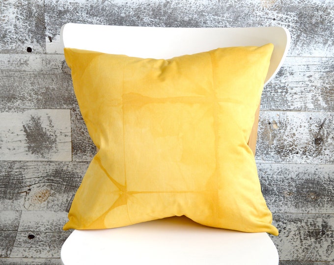 Goldenrod Yellow Tie-Dye Pillow Cover 18x18 inches