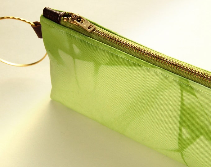 100% Organic Cotton Tie-Dye Clutch - Charteuse Shibori Wristlet Clutch