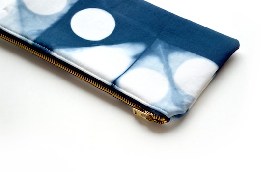 Tie-Dye Pouch - Navy Pencil Case - Marine