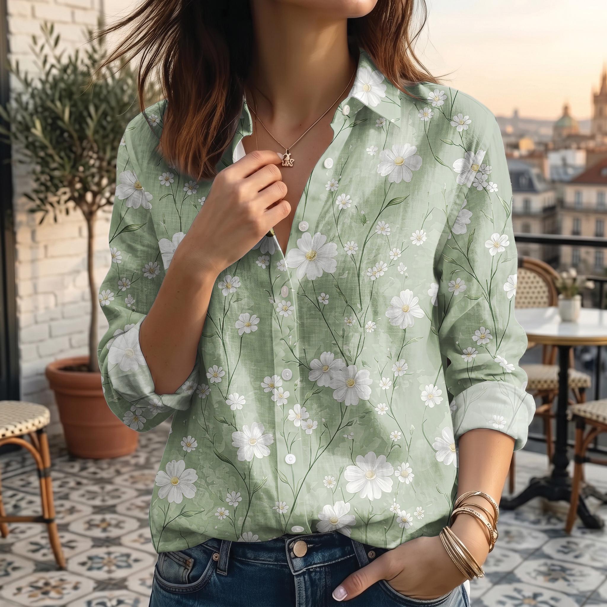 sage green dress shirt women's The Supima® Cotton Boyfriend Shirt main image 0