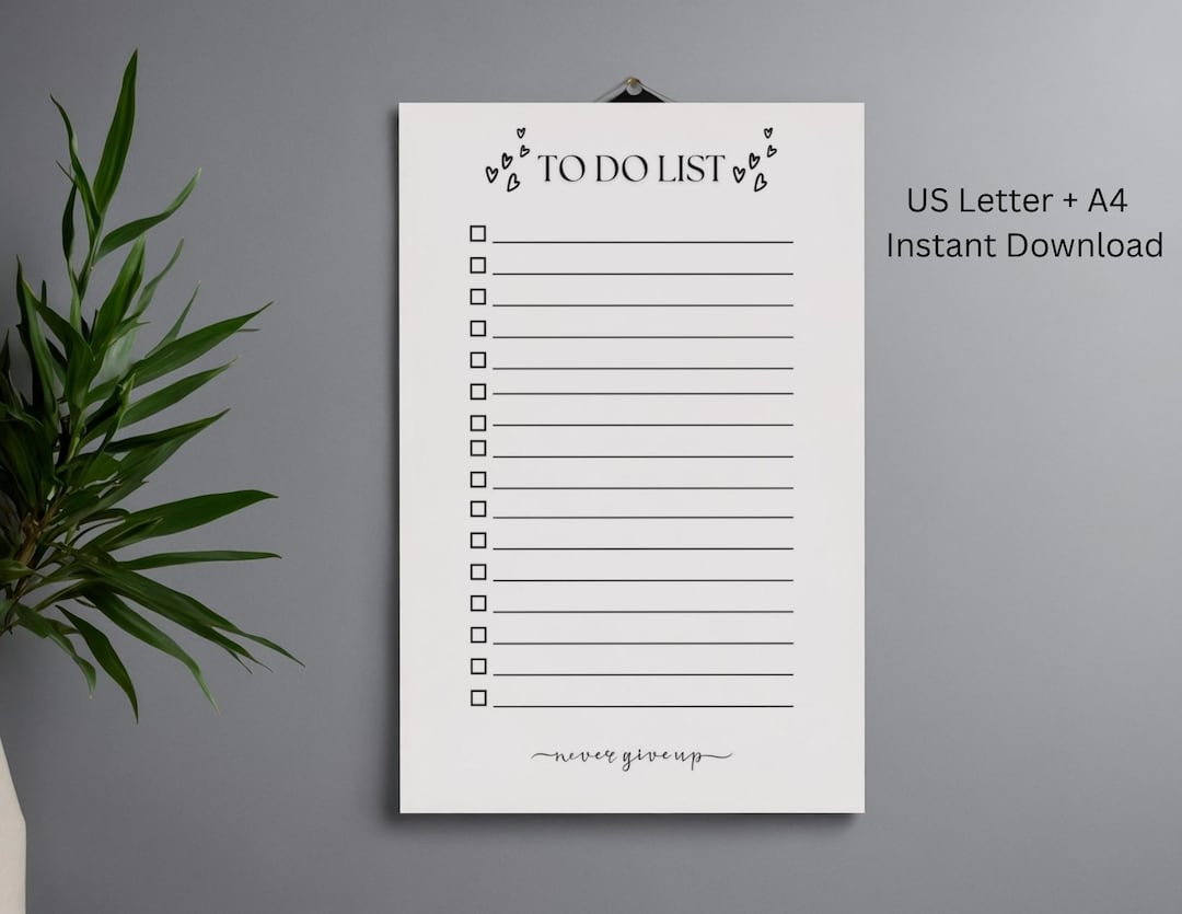 Minimalist to Do List Printable, Daily Task Planner, Simple Neutral ...