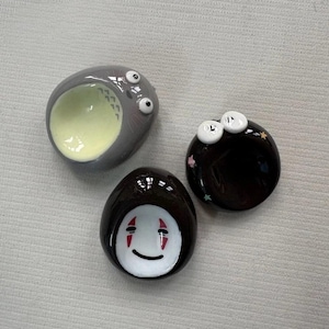 Ghibli Worry Stone Studio Ghibli Inspired Clay Fidget Totoro No Face Soot Sprite Anxiety Relief Stone Handmade Sensory Tool Gift