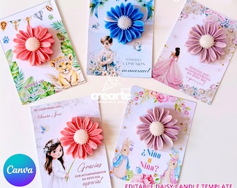 Redigerbara etiketter för prästkragar | Babyshower, dop, bröllop (Canva-mall)