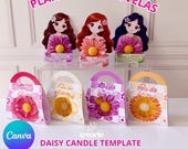 Daisy Candle Labels Template | Mother's Day Canva Design (7 Editable Templates)