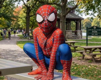 Traje de superhéroe, mono de Spider-Man, traje elástico de alto rendimiento, cosplay, mono para Halloween y regalos de cumpleaños.