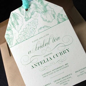 Bridal Tea Invite Tea Party Invitation Tea Invitation Bacherlorette Party Invitation Tea Bag Invitation Fall Bridal Shower Invite image 5