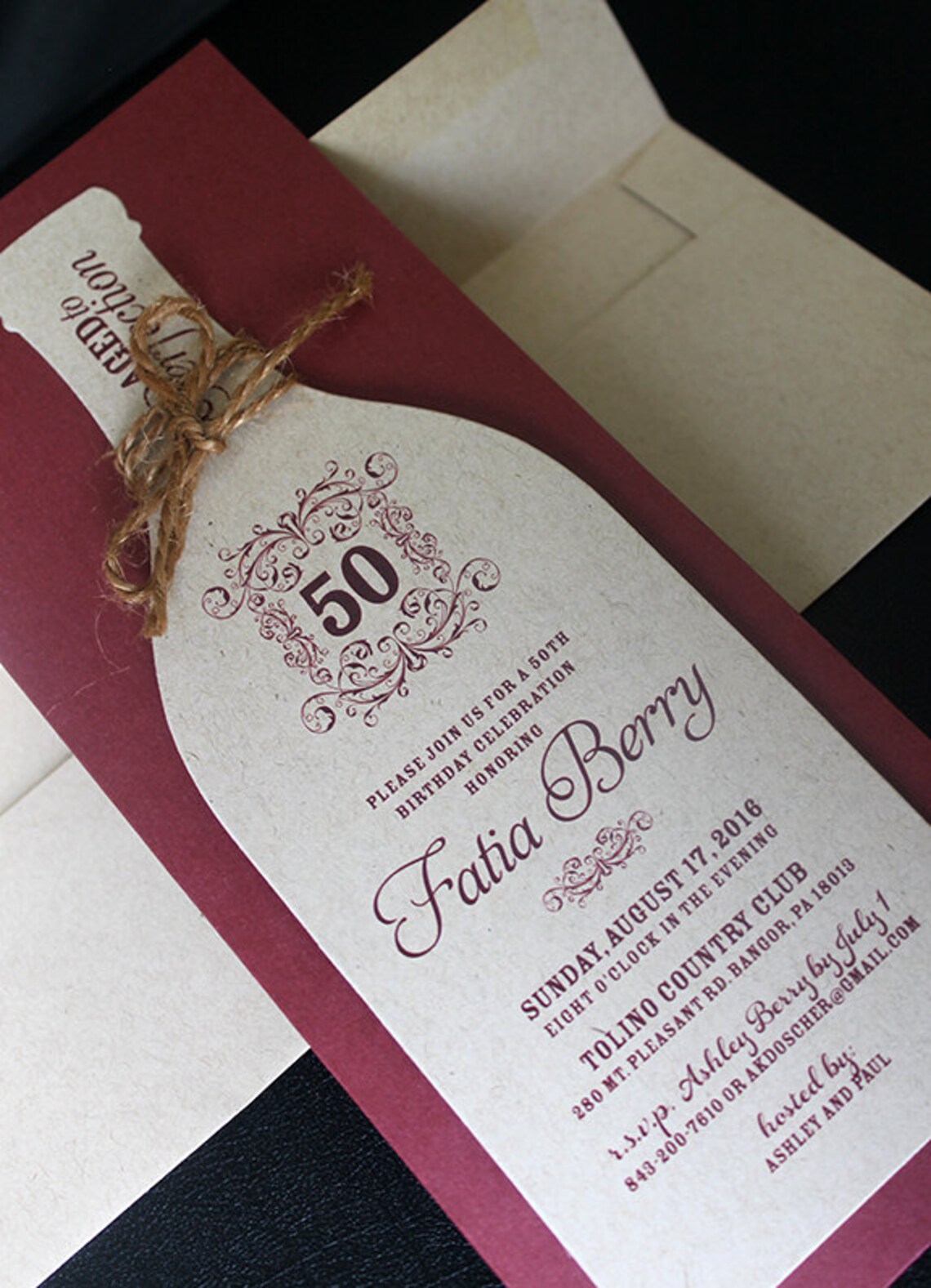 Wine Birthday Wine Bottle Invite Rustic Invitation Wine Etsy