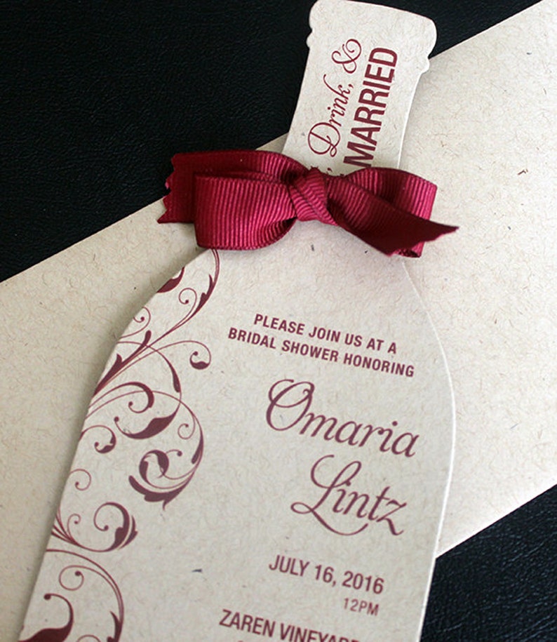 Wine Bottle Invitation Wine Bridal Shower Invitation Wine Etsy