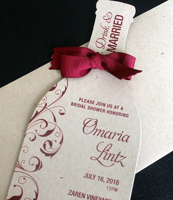 Wine Bottle Invitation Wine Bridal Shower Invitation Wine Etsy