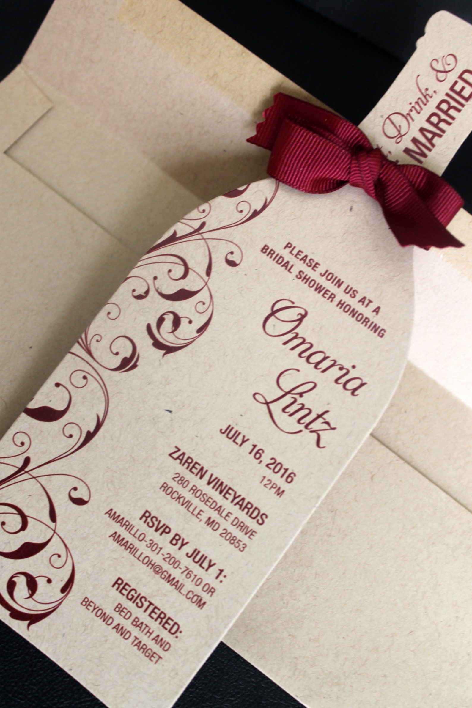 Wine Bottle Invitation Wine Bridal Shower Invitation Wine Etsy