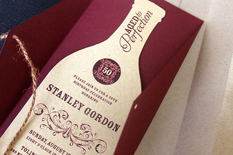 Wine Bottle Invitation Wine Invitation Wine Themed Etsy