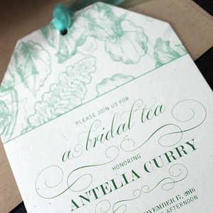 Bridal Tea Invite Tea Party Invitation Tea Invitation Bacherlorette Party Invitation Tea Bag Invitation Fall Bridal Shower Invite image 1