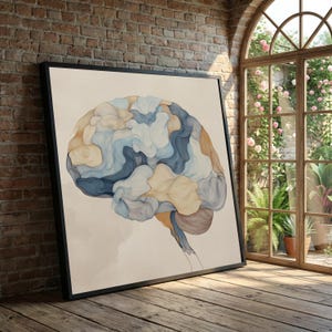 Abstraktes Gehirn Leinwanddruck, moderne Anatomie Bild, moderne Anatomie Bild (fertig zum Aufhängen)