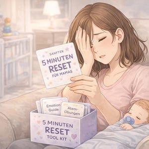 5-minutowy zestaw narzędzi do resetu dla matek | Pomoc w radzeniu sobie z przytłoczeniem i stresem | Karty samoopieki po porodzie | Natychmiastowa pomoc w codziennym życiu mamy