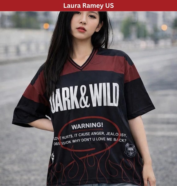 Custom K-Pop Mesh Jersey, Dark & Wild Kpop Football Jersey, Kpop Fan Merch Shirt, World Tour 2026 Concert Outfit, ARMY Gift