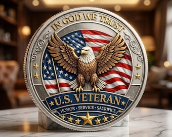 Moneda conmemorativa para veteranos estadounidenses, regalo de honor militar, moneda de colección patriótica