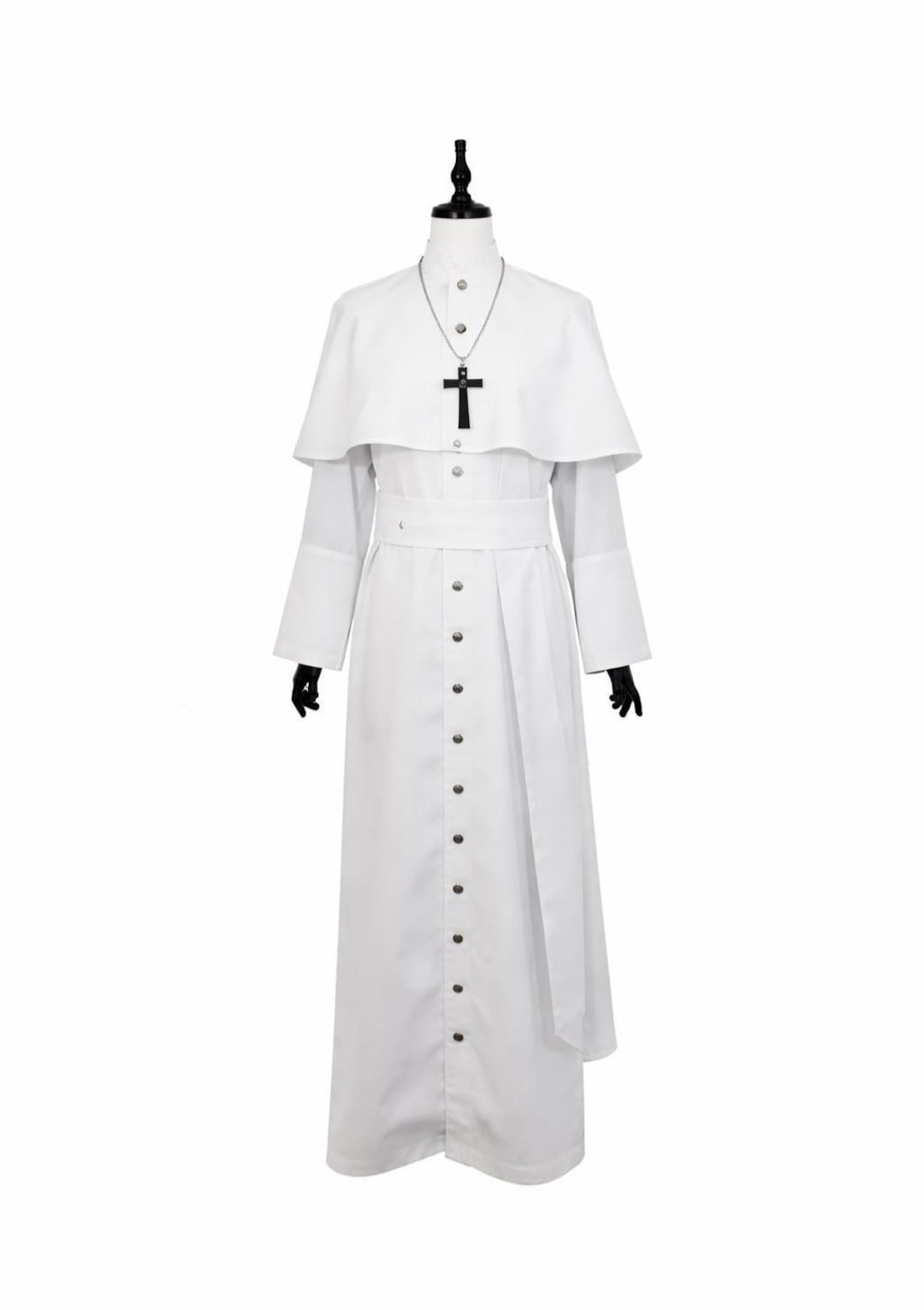 Disfraz De Sacerdote Medieval Túnica De Monje Blanca Manga Larga Incluye Collar Para Fiesta De Halloween Y Carnaval  Jm