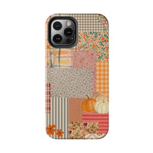 Pumpkin Patch Patchwork Phone Case | Fall iPhone Case, Autumn Plaid Floral image 6