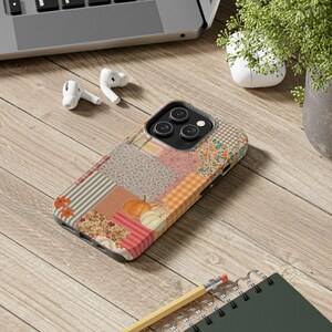 Pumpkin Patch Patchwork Phone Case | Fall iPhone Case, Autumn Plaid Floral image 17