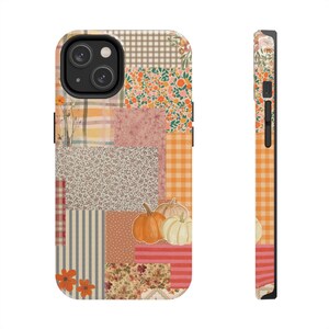 Pumpkin Patch Patchwork Phone Case | Fall iPhone Case, Autumn Plaid Floral image 13