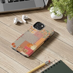 Pumpkin Patch Patchwork Phone Case | Fall iPhone Case, Autumn Plaid Floral image 14