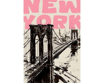 New York Brooklyn Bridge Poster | Matte Vertical Poster